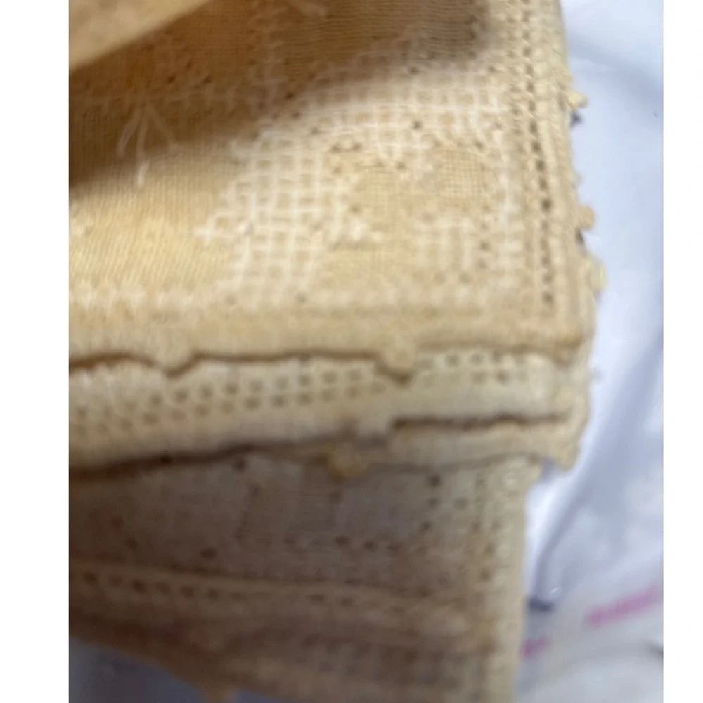 Unbranded Placemats Beige Good Hand Embroidered Linen Vintage Set of 5